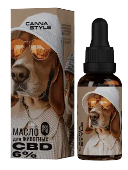 Масло CBD для животных 1800мг 6% 30мл CannaStyle