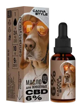 Масло CBD для животных 600мг 6% 10мл CannaStyle