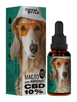 Масло CBD для животных 1000мг 10% 10мл CannaStyle
