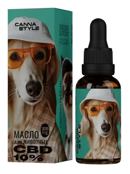 Масло CBD для животных 3000мг 10% 30мл CannaStyle