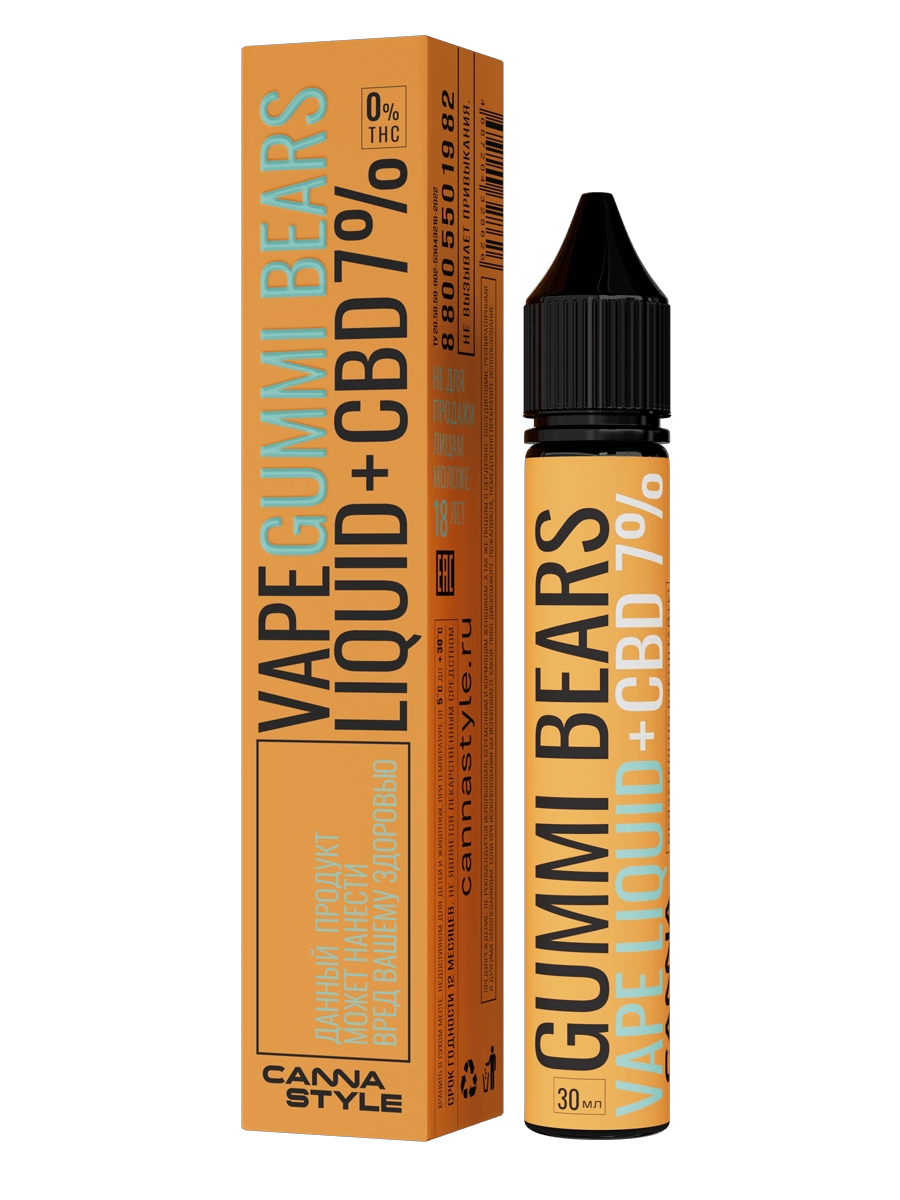 Жидкость для ингаляций с CBD (КБД) 7% (2100мг) Gummy Bears (Мармеладные мишки) CannaStyle, 30мл