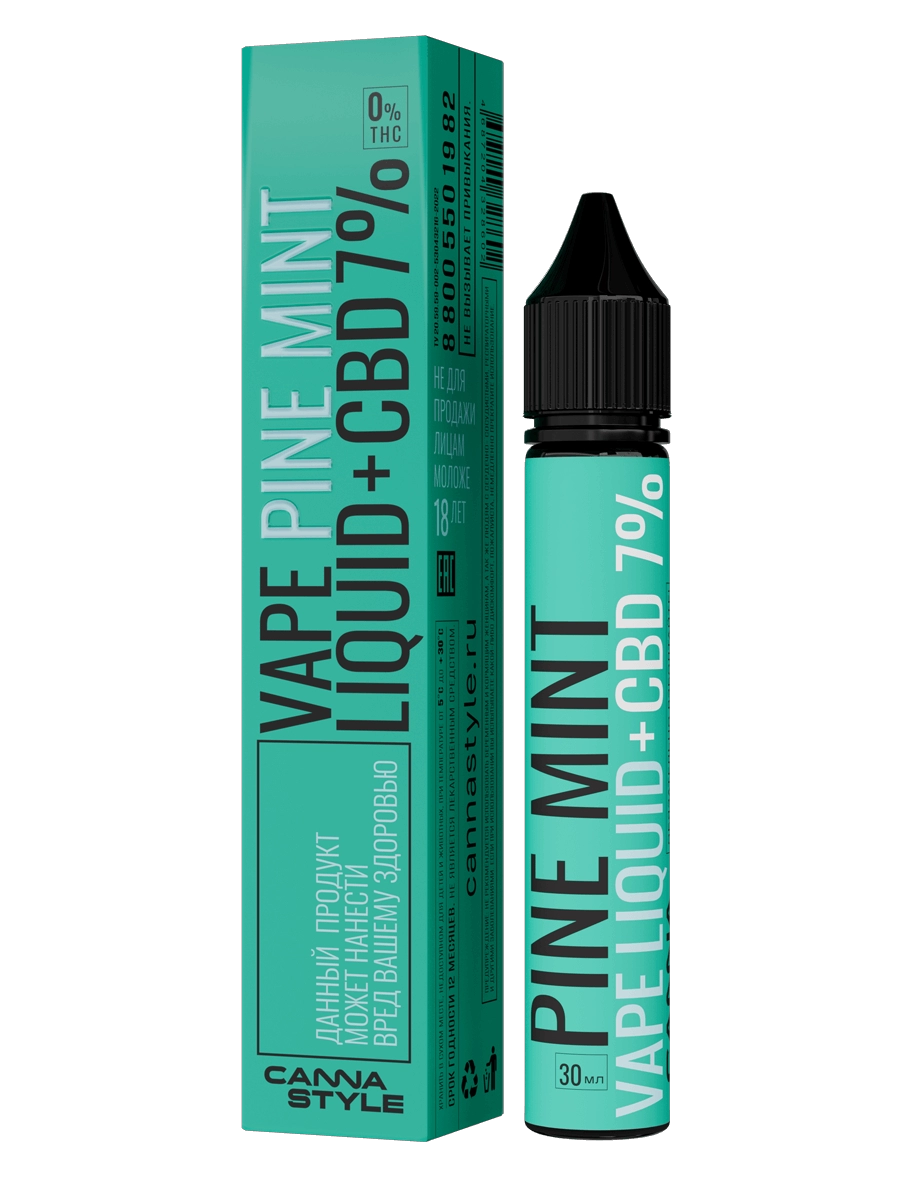 Жидкость для ингаляций с CBD (КБД) 7% (2100мг) Pine Mint (Хвойная Мята) CannaStyle, 30 мл