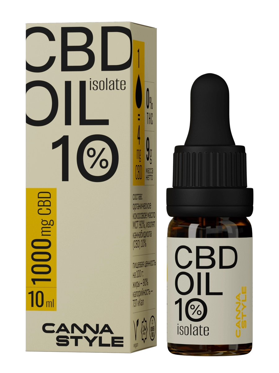 Масло CBD OIL Isolate (изолят) 1000 мг (10%) 10 мл  CannaStyle