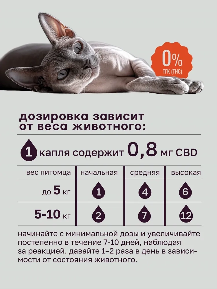 Масло CBD для животных 600мг 2% 30мл MotherPlant
