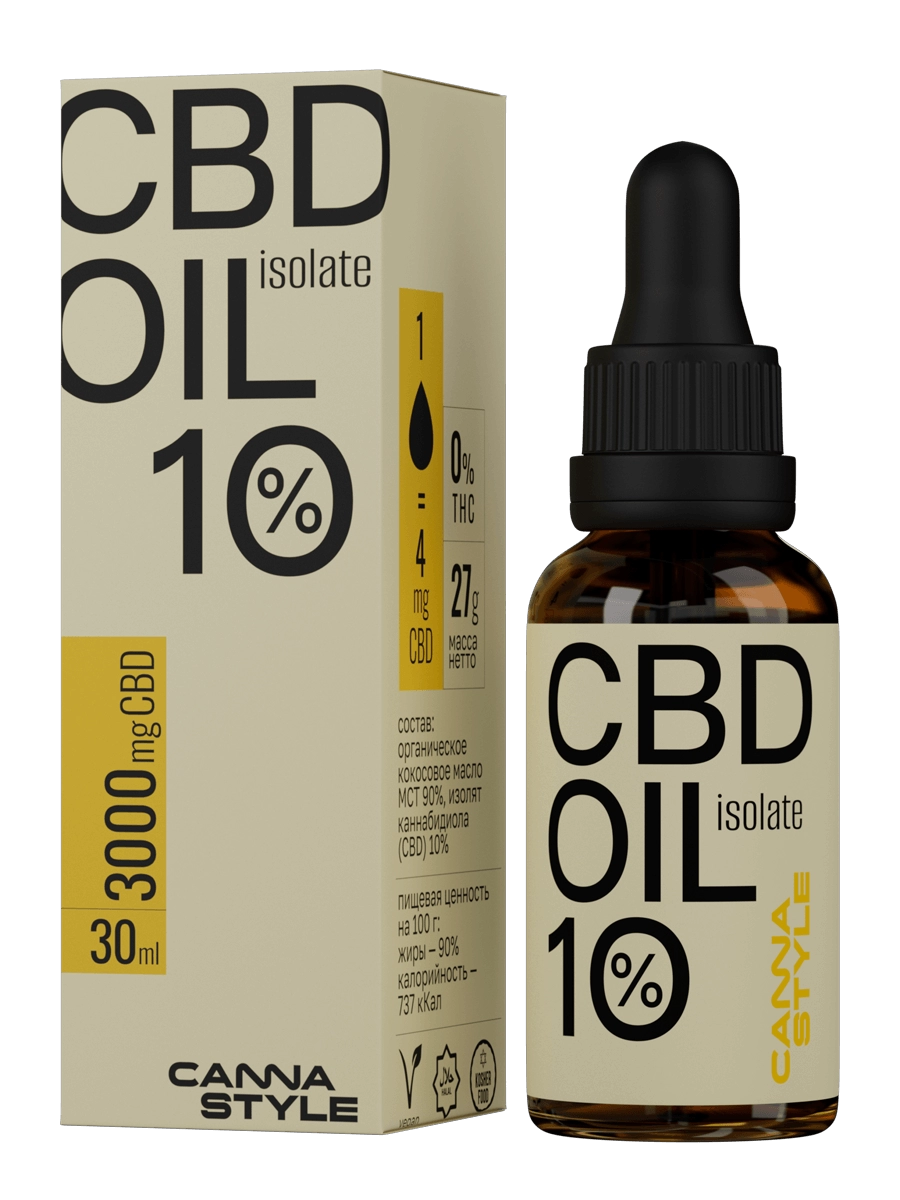 Масло CBD OIL Isolate (изолят) 3000 мг (10%) 30 мл  CannaStyle
