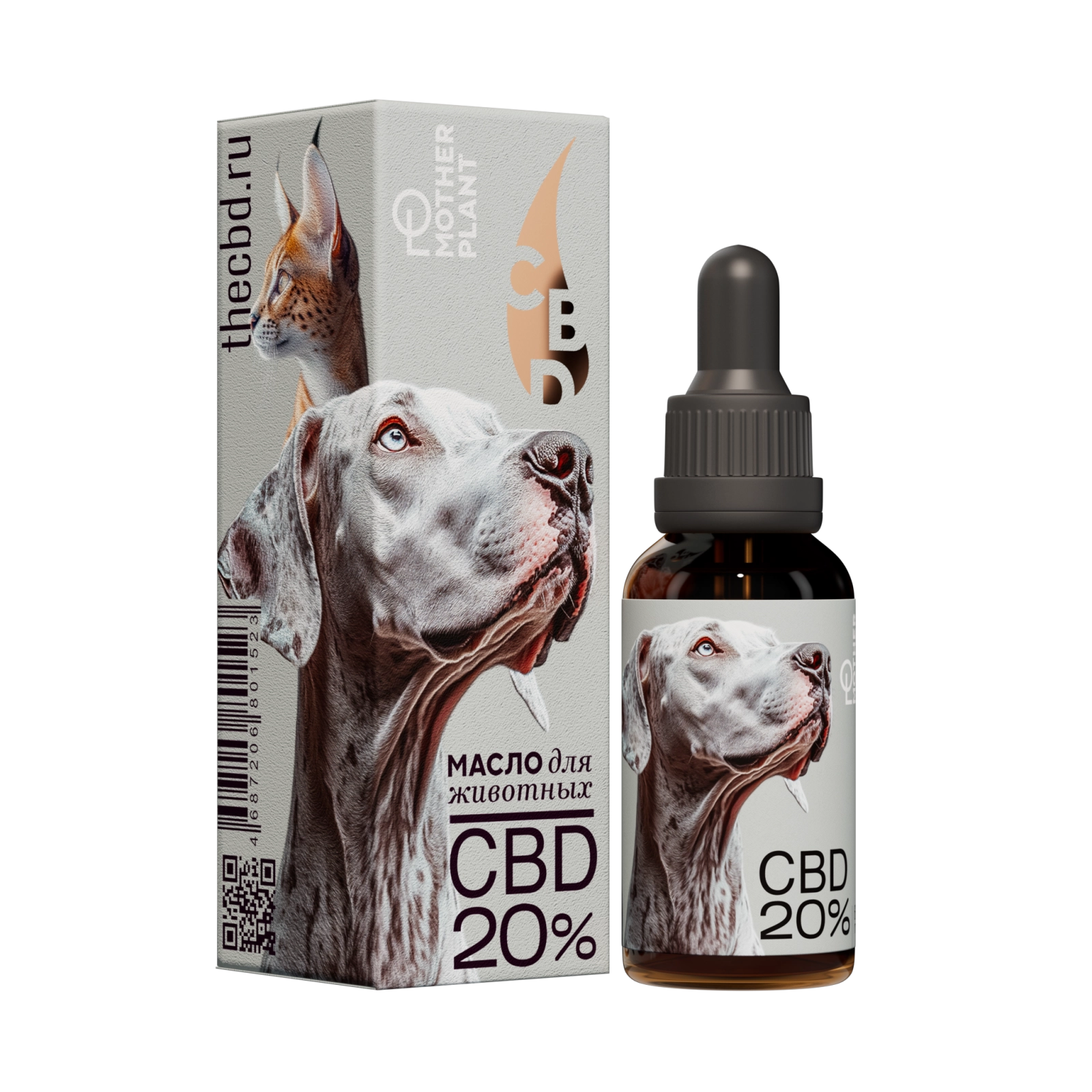 Масло CBD для животных 6000мг 20% 30мл MotherPlant