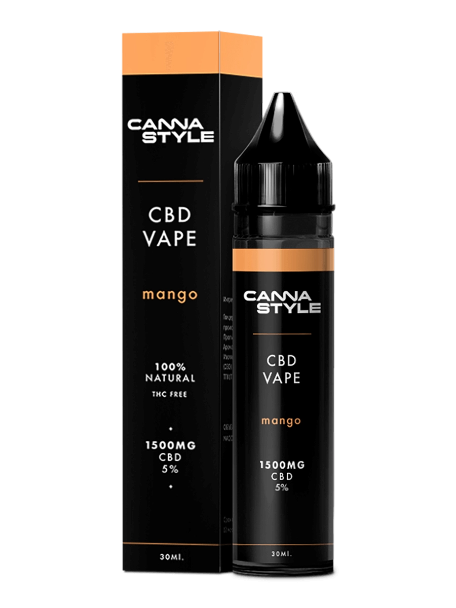 Жидкость для ингаляций с CBD (КБД) 5% (1500мг) Mango (Манго) CannaStyle, 30 мл