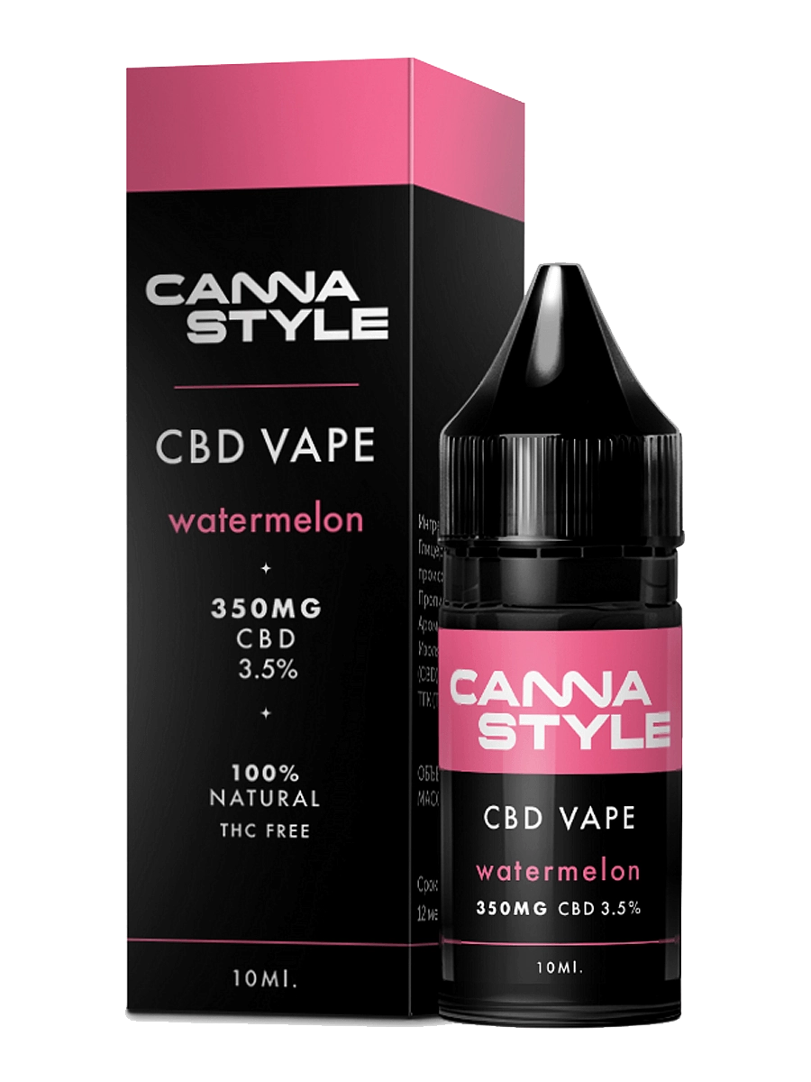 Жидкость для ингаляций с CBD (КБД) 3,5% (350мг) Watermelon (Арбуз) CannaStyle, 10мл