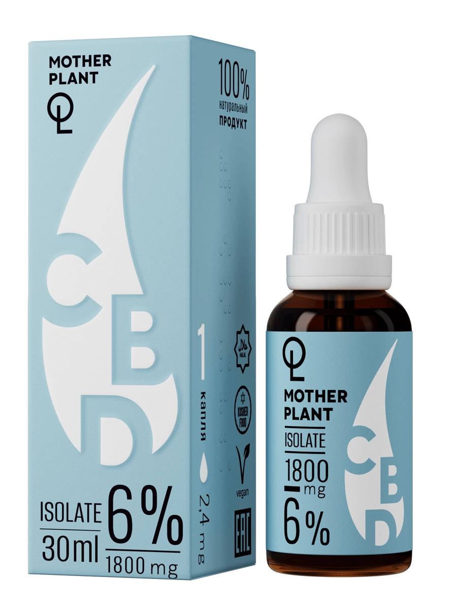Масло CBD "Изолят" 1800мг 6% 30мл MotherPlant