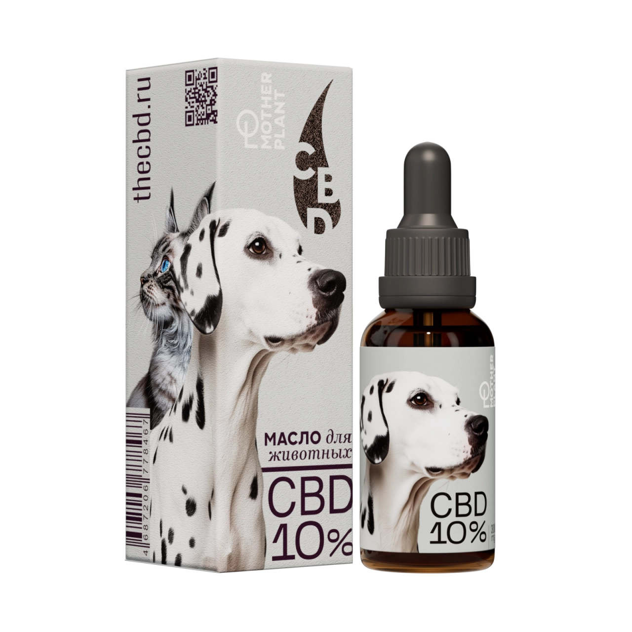 Масло CBD для животных 3000мг 10% 30мл MotherPlant