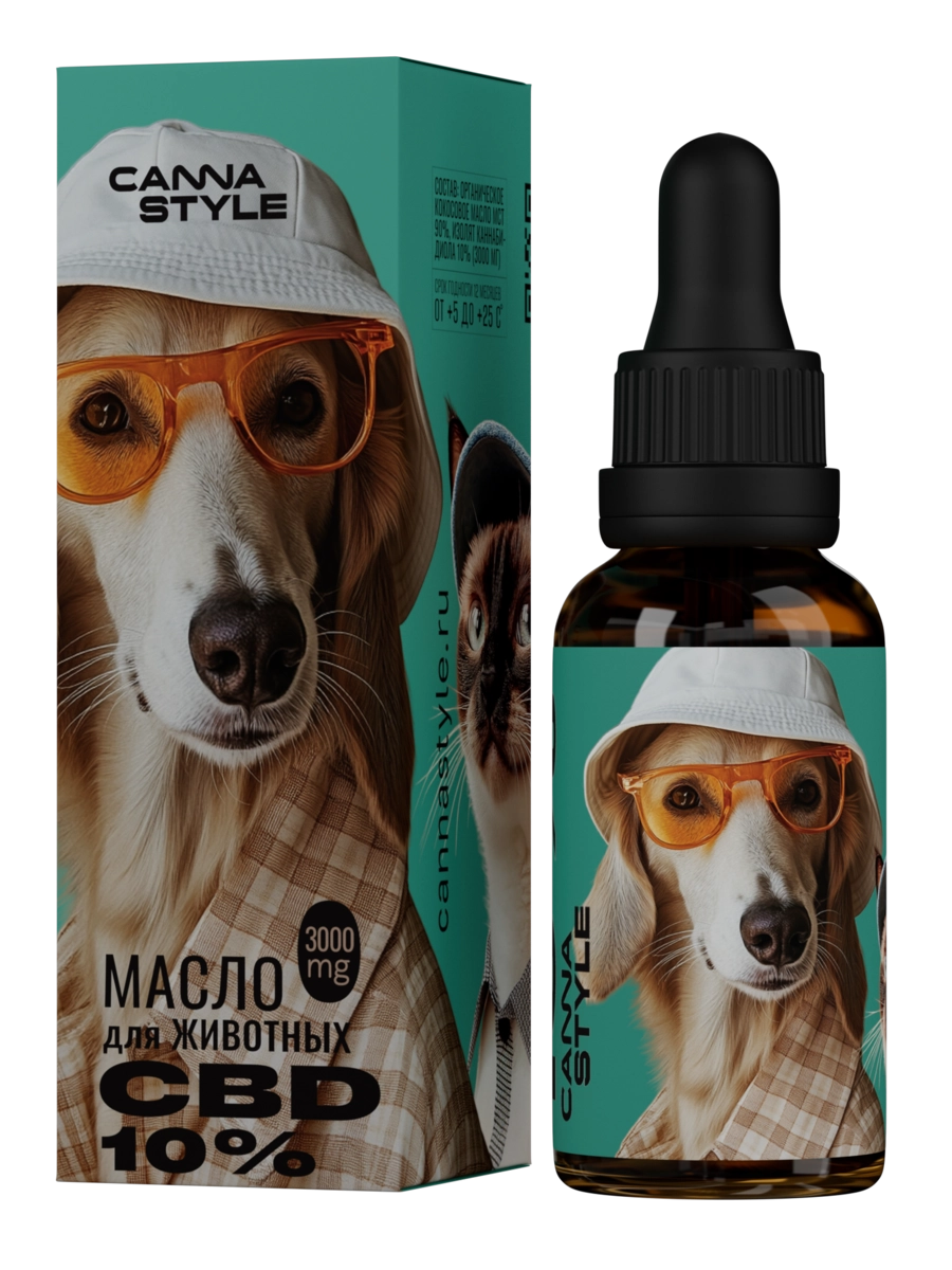 Масло CBD для животных 3000мг 10% 30мл CannaStyle