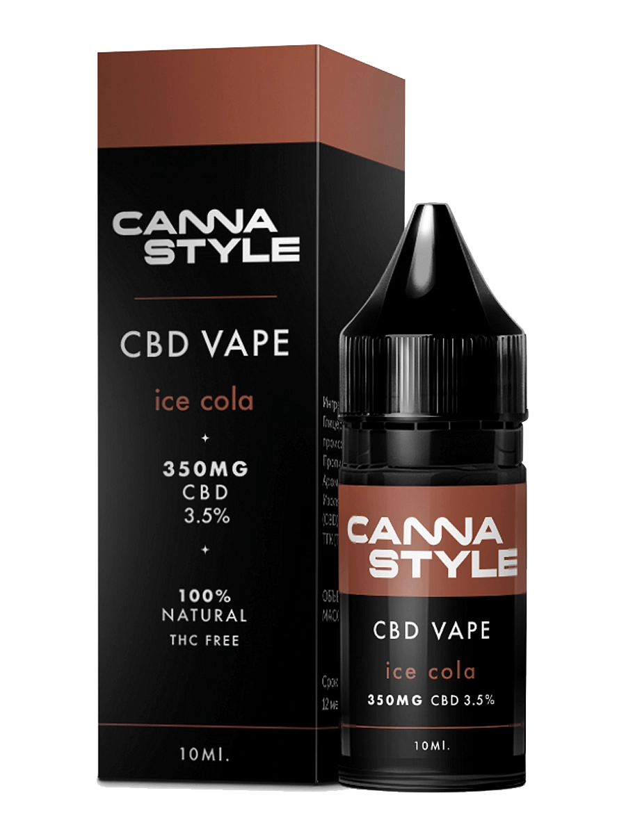 Жидкость для ингаляций с CBD (КБД) 3,5% (350мг) Cola with Ice (Кола со льдом) CannaStyle, 10 мл