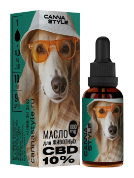 Масло CBD для животных 1000мг 10% 10мл CannaStyle Масло CBD для животных 1000мг 10% 10мл CannaStyle